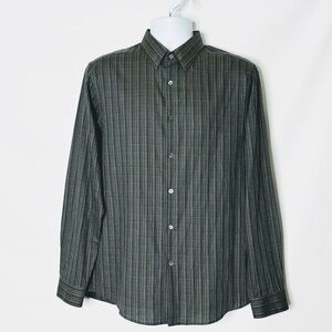 Theory Irving Arch Flanella Mens Shirt, Size M, Black & Gray